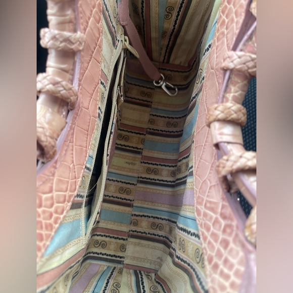 Brighton Leili Dusty Rose Straw Tote EUC - Picture 8 of 13